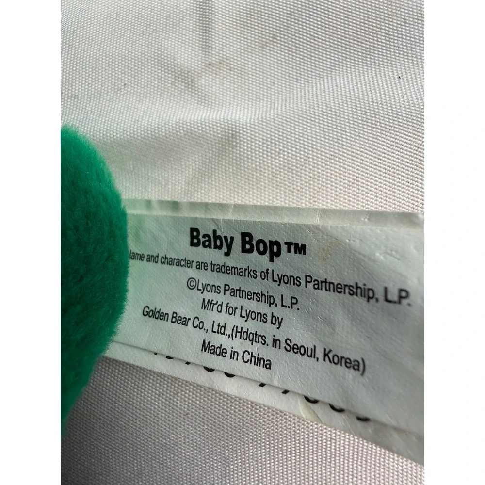 Vintage Barney & Friends Singing Baby Bop Plush Green Dinosaur  Bear Lyons 90s
